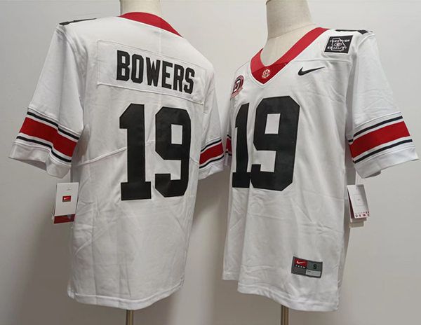 Men Georgia Bulldogs #19 Bowers White 2024 Nike Vapor NCAA Jersey->ncaa teams->NCAA Jersey